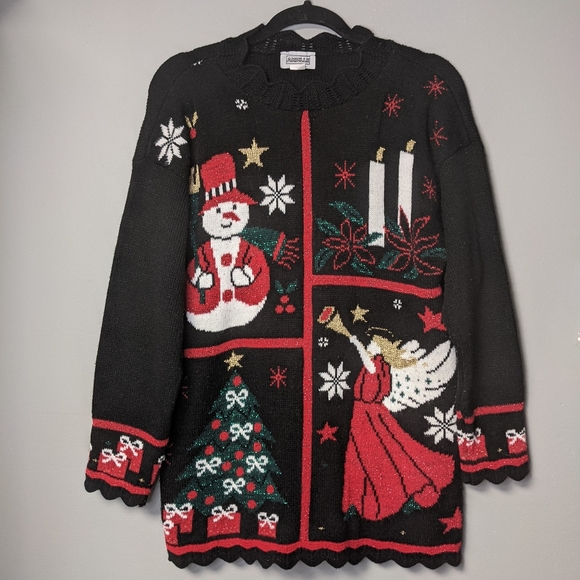 Vintage Sweaters - Vintage Holiday Christmas Festive Sweater Size Large